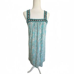 Tory Burch Silk Embellished Coral Print Dress Sz S Resort Luxury Beaded